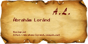Ábrahám Loránd névjegykártya